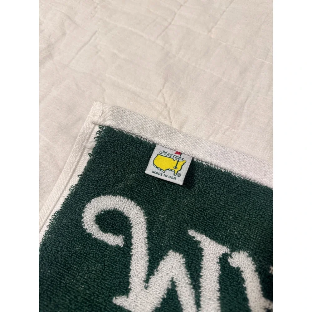 Masters Tournament Golf Caddy Towel Augusta National Green White Made in USA
